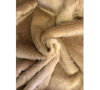 Plain Fun Faux Fur Fabric Material Camel Brown, 1Mtr - 150cmx100cm