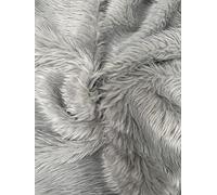 Plain Fun Faux Fur Fabric Material Silver Grey