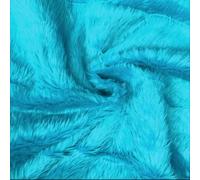 Plain Fun Faux Fur Fabric Material Turquoise Blue, 1/2Mtr - 150cmx50cm