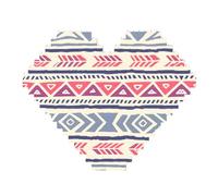 Plain Geometric Floral Pattern Print Building Brick Block Puzzle - Heart Shaped Picture Puzzles, Wooden Picture Jigsaw Puzzles