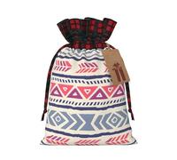Plain geometric floral pattern Printed holiday drawstring bag 8.3x11.8 inch Christmas party decoration gift bag