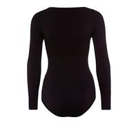 FALKE Women's Fine Cotton Crew Neck W Bo Soft Fabric Longsleeved 1 Piece Shapewear Bodysuit, Black 3009, XS 34-36