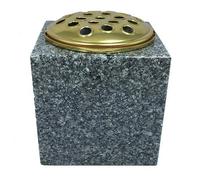 Plain Granite Flower Vase/Grave Memorial-Available In Any Colour & Size -NEW (Indian Grey, 6"x6"x6")