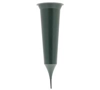 Plain Grave Spike Cone Vases - Dark Green Set of 5 | Memorial Flower Holders with Ground Spike for Cemetery & Graveside Use