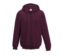 Plain Hooded Full Zip Hoodie Zoodie AWDis Burgundy XXL