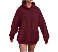 Plain Hoodies For Women Uk Plus Size Oversized Pullover Casual Loose Hooded For Teen Girls Long Sleeve Solid Color Sweatshirt Autumn Winter Hoodie With Pockets