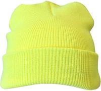 Plain Knitted Beanie Hat Winter Woolly Hat for Men and Women Soft Cuffed Warm Beanie Unisex Classic Winter Hat Yellow