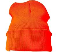Plain Knitted Beanie Hat Winter Woolly Hat for Men and Women Soft Cuffed Warm Beanie Unisex Classic Winter Hat Orange