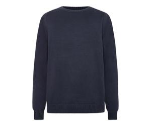 Plain knitted round neck jumper KnowledgeCotton Apparel Bleu L