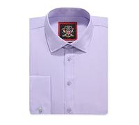 Plain Long Sleeve Mens Shirts,14 Classic Colours Regular Fit,Single & Double Cuffs,Sizes 14½ - 22” & 10 Bright Colours S - XXXL,for Work,Office & Leisure.Janeo British Apparel. Dk LAV, 19in Dbl