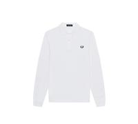 Men's Fred Perry Mens Long Sleeve Plain Signature Polo Shirt NOS - White - Size: 42/Regular