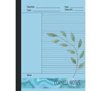Plain Minimalist Cornell Notes Notebook 150 pages Large: Cornell Note-Taking System with Cue, Note and Summary: ocean blue marble