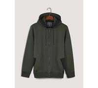 Plain Moss Full Zip Fleece Hoodie Brian Oak London Green XXL