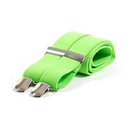 Plain Neon Coloured Trouser Braces Suspenders Retro - Adults (Neon Green)