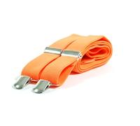 Plain Neon Coloured Trouser Braces Suspenders Retro - Adults (Neon Orange)