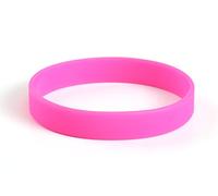 Plain Neon Pink Coloured Silicone Sports Arm Exercise Wristband Bracelets Rubber Wrist Bands Party Accessories For Men Women Boys Girls (Pack of 100)