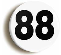 Plain Number 88 Eighty Eight Fridge Magnet (Circular 2inch / 50mm Diameter)