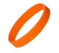 Plain Orange Coloured Silicone Sports Arm Exercise Wristband Bracelets Rubber Wrist Bands Party Accessories For Men Women Boys Girls (Pack of 5)