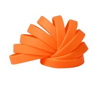 Plain Orange Coloured Silicone Sports Arm Exercise Wristband Bracelets Rubber Wrist Bands Party Accessories For Men Women Boys Girls (Pack of 100)