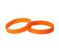 Plain Orange Coloured Silicone Sports Arm Exercise Wristband Bracelets Rubber Wrist Bands Party Accessories For Men Women Boys Girls (Pack of 2)
