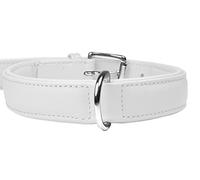 Plain Padded Leather Dog Collar : Medium 18" - fits neck sizes from 13" to 16" (width 2/3")