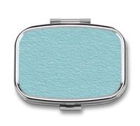 Plain Pastel Blue Card Texture Pill Box 2 Compartment Portable Medicine Pill Case Travel Pill Organizer for Pocket Purse