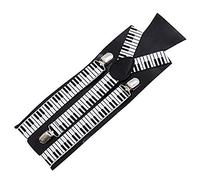 Plain Printed Braces Suspenders Adjustable Slim Unisex Men Ladies Trouser Fancy Dress Clip On BY ANGIES FASHION LTD (piano print)