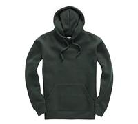 Plain Pullover Hoodie Hooded Top Unisex Mens Ladies Hooded Sweatshirts Bottle Green, S