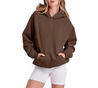 Plain Pullover Hoody Hooded Top Hoodie for Mens and Ladies Hooded Sweatshirts Women's Hoodies Oversized Lightweight Long Sleeve Sweatshirt Lady Casual Trendy Pullover Tops Fall Coats (02 Brown, XXL)