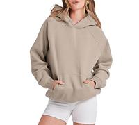 Plain Pullover Hoody Hooded Top Hoodie for Mens and Ladies Hooded Sweatshirts Women's Hoodies Oversized Lightweight Long Sleeve Sweatshirt Lady Casual Trendy Pullover Tops Fall Coats (01 Khaki, M)