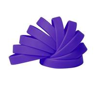 Plain Purple Coloured Silicone Sports Arm Exercise Wristband Bracelets Rubber Wrist Bands Party Accessories For Men Women Boys Girls (Pack of 10)