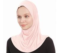 Plain Ready To Wear Amira Hijab for Women - Muslim Instant Amira Jersey Scarf - Soft Muslim One Piece Instant Hijab Headscarf - Pink