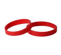 Plain Red Coloured Silicone Sports Arm Exercise Wristband Bracelets Rubber Wrist Bands Party Accessories For Men Women Boys Girls (Pack of 2)