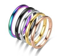 Plain Rings 2Mm Smooth Simple Finger Rings Men Women For Couples Couples Gold Engagement Wedding Jewelry WholesaleFashion Processed