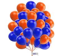 Plain Round Balloons - 10 Inch Blue & Orange Latex Balloons for Birthday, Baby Shower, Engagement & Wedding Parties - Pack of 25