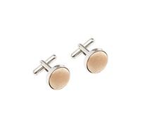 Plain Satin Solid Colour Classic Silver Metal Cufflinks (Copper Gold)