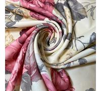 Plain Scuba/Crepe Jersey Stretch Spandex Dress Fabric Material 58" Wide (Cream Floral Scuba)
