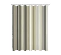 Plain Shower Curtains for Bathroom, Extra Long Shower Curtain 100x200 cm, Striped Bathroom Curtains Weighted Hem, Waterproof Polyester Fabric with 12 Plastic Hooks for Bathtub, Gifts for Women -1511