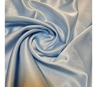 Plain Silky Satin Fabric 50+ Colours Dress Craft Wedding Crepe Back Material 58" (Pre Cut 1 Meter) (Sky)