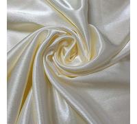 Plain Silky Satin Fabric 50+ Colours Wedding Crepe Back Material 58" (Pre Cut 1 Meter) (Cream)