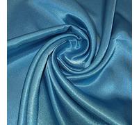 Plain Silky Satin Fabric 50+ Colours Wedding Crepe Back Material 58" (Pre Cut 1 Meter) (Kingfisher)