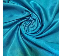 Plain Silky Satin Fabric 50+ Colours Wedding Crepe Back Material 58" (Pre Cut 1 Meter) (Light Teal)