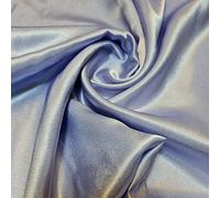 Plain Silky Satin Fabric 50+ Colours Wedding Crepe Back Material 58" (Pre Cut 1 Meter) (New Blue)