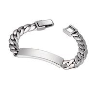 Plain Solid 925 Sterling Silver Cuban Link Chain Bracelet Curb Chain Bracelet for Men Boys 9mm 18cm