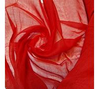 Plain/Solid Dyed 100% Cotton Muslin Fabric (Mulmul/Voile/Cheesecloth) | Soft & Lightweight Dress & Craft Material | 45" (112cm) Wide | Sold Per Meter (Pre-Cut Lengths) (Red, 2 Meter)