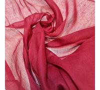 Plain/Solid Dyed 100% Cotton Muslin Fabric (Mulmul/Voile/Cheesecloth) | Soft & Lightweight Dress & Craft Material | 45" (112cm) Wide | Sold Per Meter (Pre-Cut Lengths) (Deep Red, 1 Meter)
