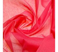 Plain/Solid Dyed 100% Cotton Muslin Fabric (Mulmul/Voile/Cheesecloth) | Soft & Lightweight Dress & Craft Material | 45" (112cm) Wide | Sold Per Meter (Pre-Cut Lengths) (Coral Pink, 1 Meter)