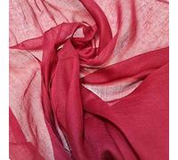 Plain/Solid Dyed 100% Cotton Muslin Fabric (Mulmul/Voile/Cheesecloth) | Soft & Lightweight Dress & Craft Material | 45" (112cm) Wide | Sold Per Meter (Pre-Cut Lengths) (Deep Red, 2 Meter)