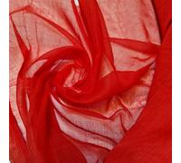 Plain/Solid Dyed 100% Cotton Muslin Fabric (Mulmul/Voile/Cheesecloth) | Soft & Lightweight Dress & Craft Material | 45" (112cm) Wide | Sold Per Meter (Pre-Cut Lengths) (Red, 1 Meter)