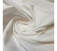 Plain Solid Dyed 100% Cotton Poplin Fabric - Lightweight Dressmaking & Craft Material | 45" (112cm) Wide | Sold Per Meter (Pre-Cut Lengths) (White)